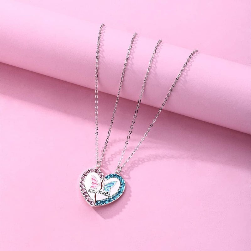 DOYYCA Best Friend Necklace for 2 Girls Magnetic Matching Friendship Necklace Half Heart Pendant BFF Necklaces for Sister - Image 3
